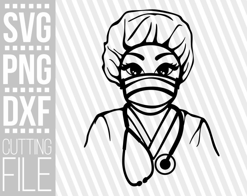 Download Amazing Black Woman Doctor Svg Mask Svg Stethoscope Svg Healthcare Svg File For Cricut Vector Silhouette Instant Download Cuttable