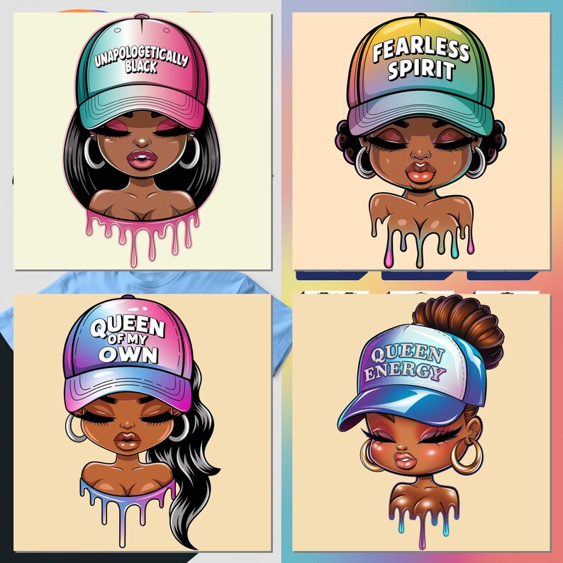 20x Black Woman PNG Bundle, Melanin PNG, Blessed, Dripping Clipart ...