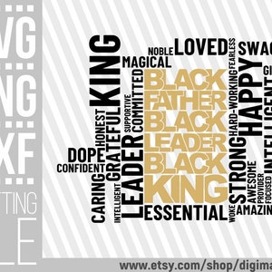 Black Father svg, Día del Padre svg, Black King svg, Dad svg, Brave svg, Daddy svg, Pappa svg, Abuelo, Archivo para Cricut, Descarga instantánea