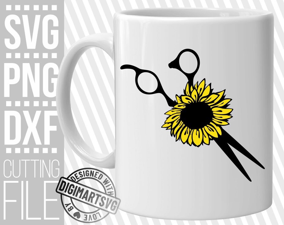 Download Scissors With Sunflower Svg Yellow Flower Svg Hair Stylist Svg Hairdresser Afro Hair Svg File For Cricut Silhouette Instant Download