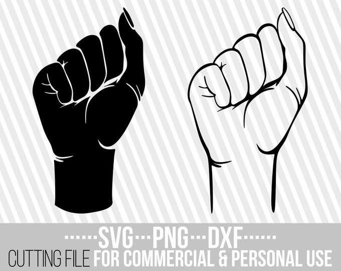 Hand Power Svg Power Fist, Hand Svg Clipart, Power Svg, Woman, Female Fist, Punch Svg ...