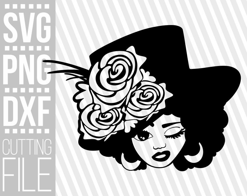 Download Elegant Lady Svg Hat Svg Melanin Black Woman Svg Fashion Svg Printable Black Girl Magic File For Cricut Silhouette Instant Download