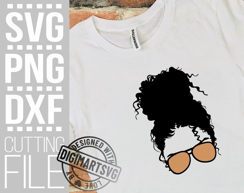 Free Free 204 Messy Bun Svg Black Woman With Glasses Svg Free SVG PNG EPS DXF File
