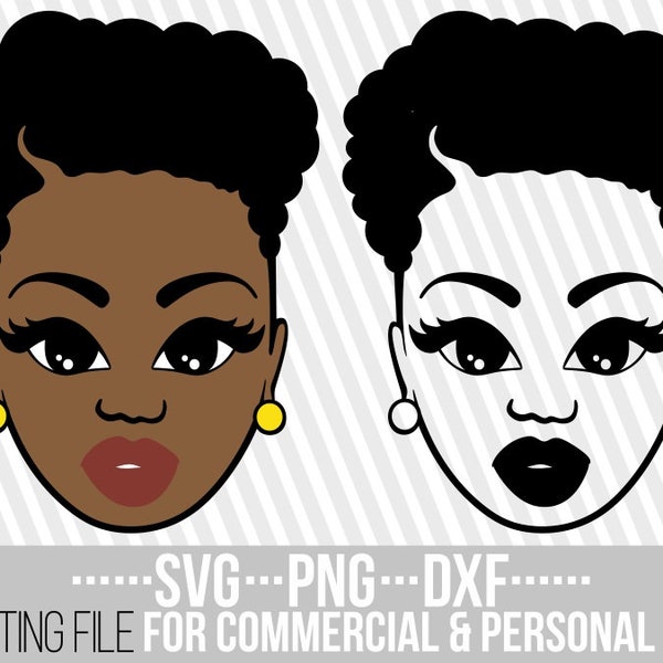 Beauty Black Woman svg, Short Hair svg, Afro girl , Layered, Hairstyle svg, File for Cricut, Vector, Silhouette, Instant download,Cuttable