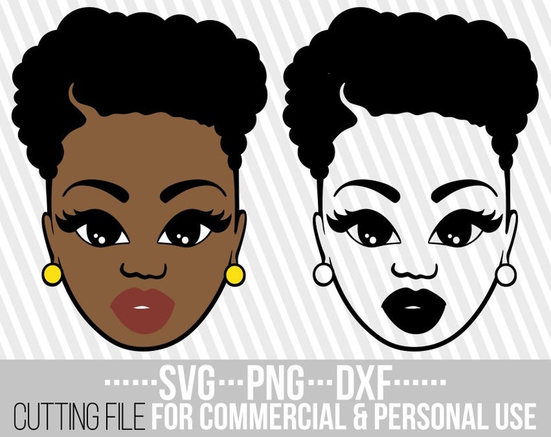 Download Beauty Black Woman svg Short Hair svg Afro girl Layered | Etsy
