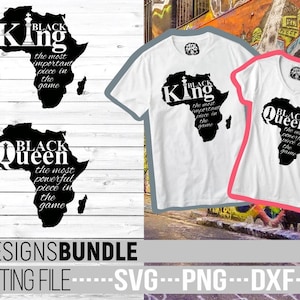 Black Queen svg, Black King svg, African Map, Chess Piece svg, Black Girl Magic, Cut Files, File for Cricut, Silhouette, Descarga instantánea