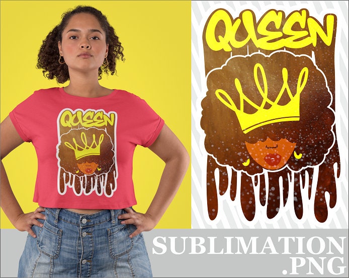 Black Queen PNG Black Woman Sublimation PNG Dripping Crown - Etsy