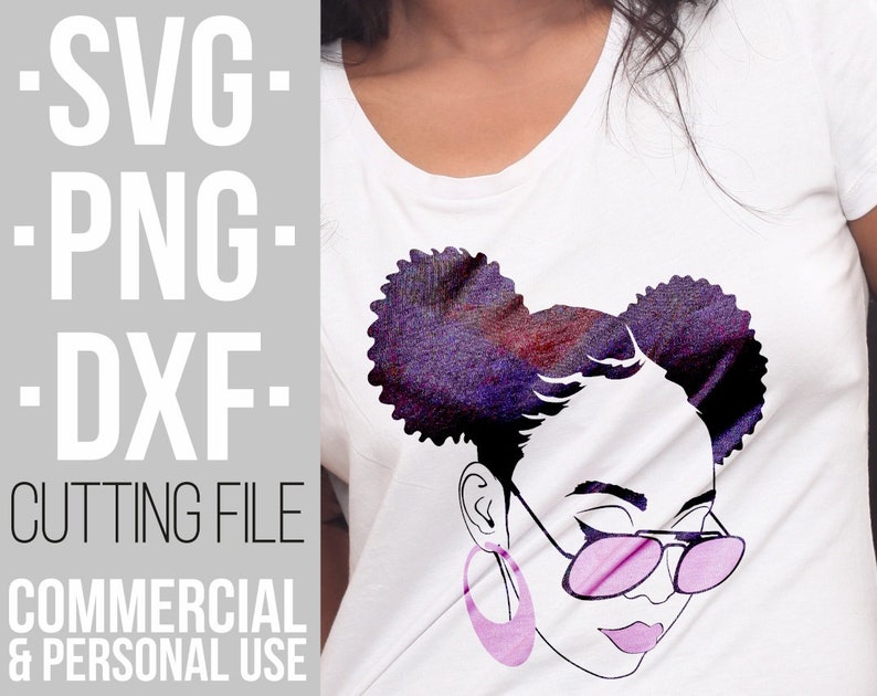 Download Black Woman with glasses svg Afro puffs Afro woman svg | Etsy