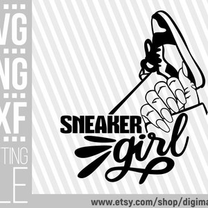 Sneaker Girl svg, Sneakers png, Black Woman svg, Long Nails svg, Afro Girl svg, Black Woman Hands png, File for Cricut, Instant download