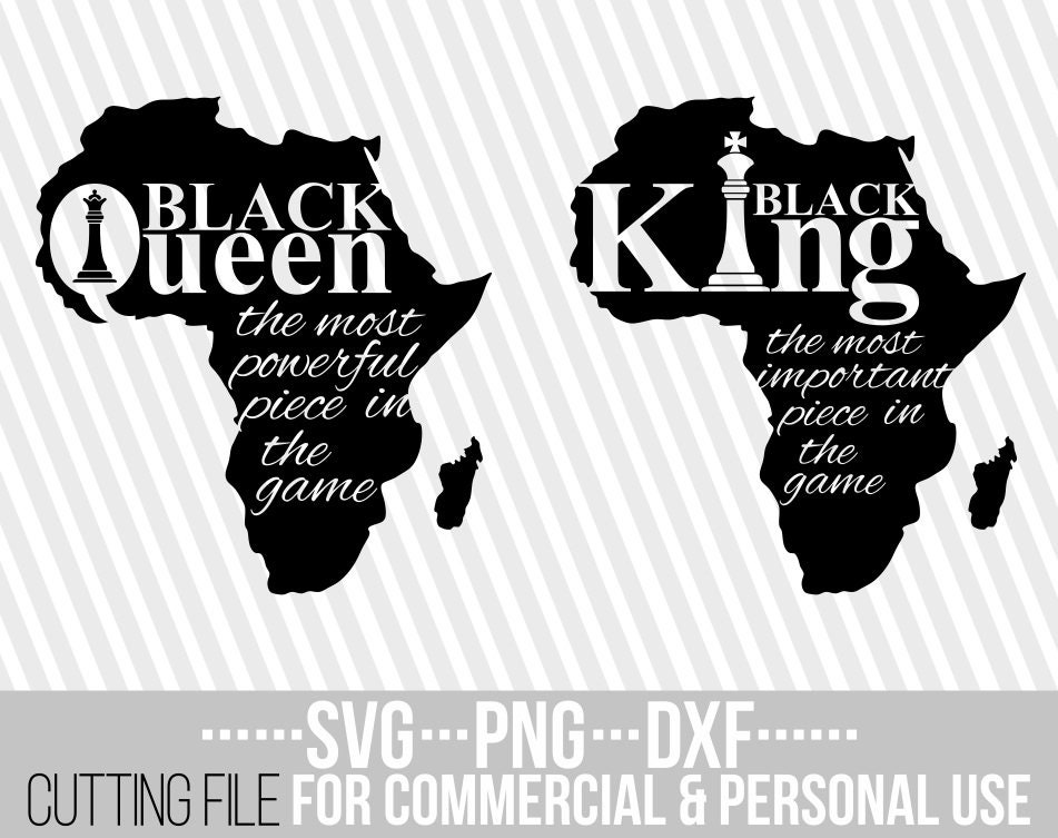 Black Queen svg, Black King svg, African Map, Chess Piece svg, Black