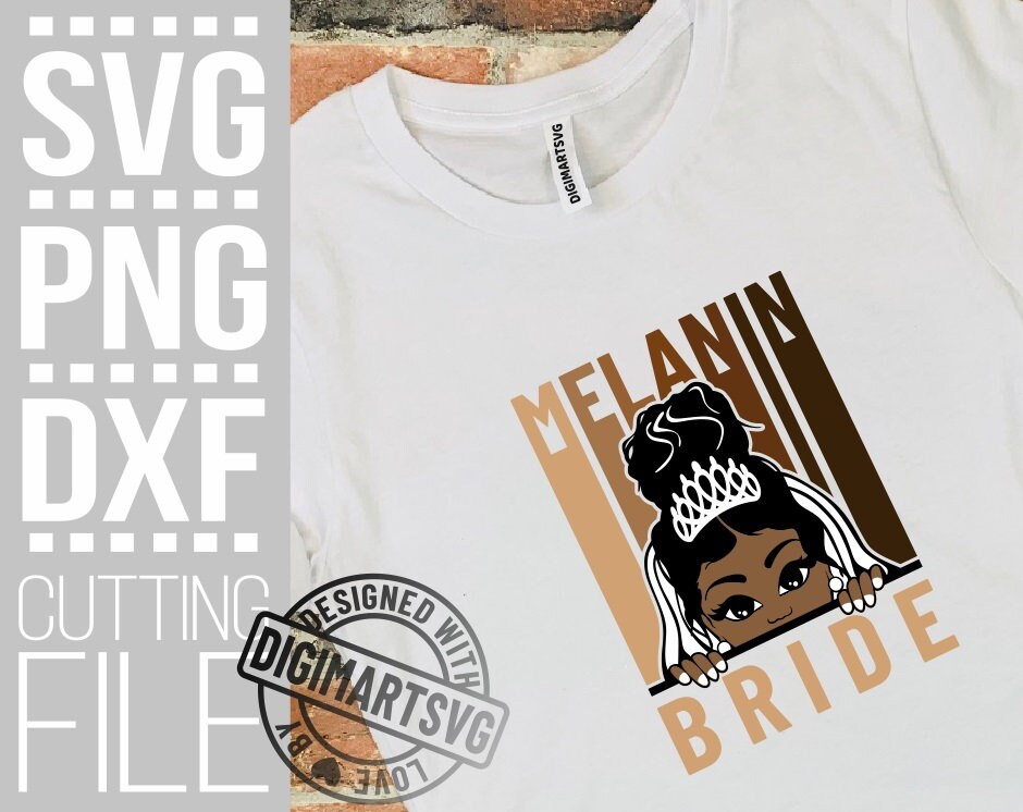Download Pretty Melanin Bride svg, Wedding svg, Peek A Boo svg ...