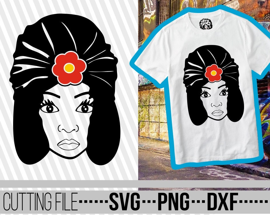 Download Afro Woman Svg Headwrap Svg Natural Hair African Turban Svg Melanin Svg Black History File For Cricut Silhouette Instant Download