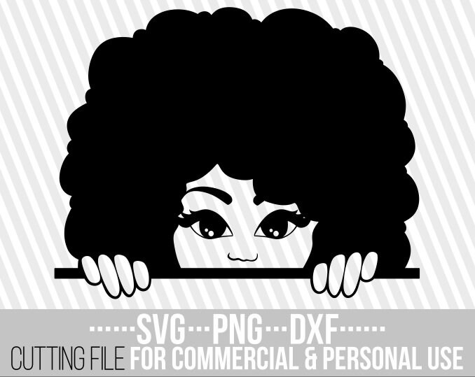 Download Peeking Girl Svg Hairstyle Melanin Black Woman Svg Natural Hair Black Girl Magic File For Cricut Silhouette Instant Download