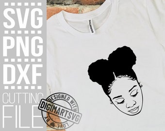 Czarna kobieta z afro, fryzura svg, melanina, magia czarnej dziewczyny, naturalne włosy, wektor, plik do Cricut, sylwetka, natychmiastowe pobranie