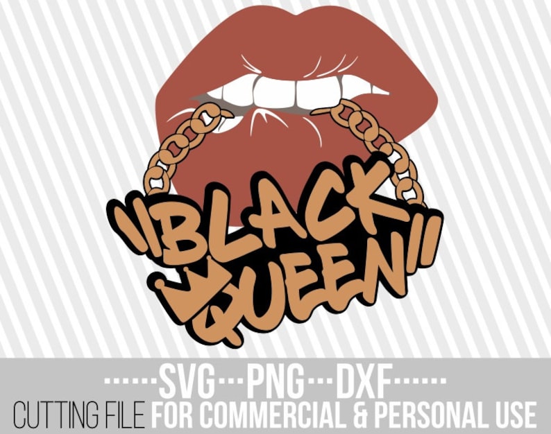 Download Black Queen svg Gold chain svg biting lips svg Afro woman ...