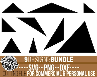9x Triangle svg Bundle, Shape svg, Basic Shape svg, Geometric Shape, Silhouette, Stencil Shapes, File for Cricut, Instant download