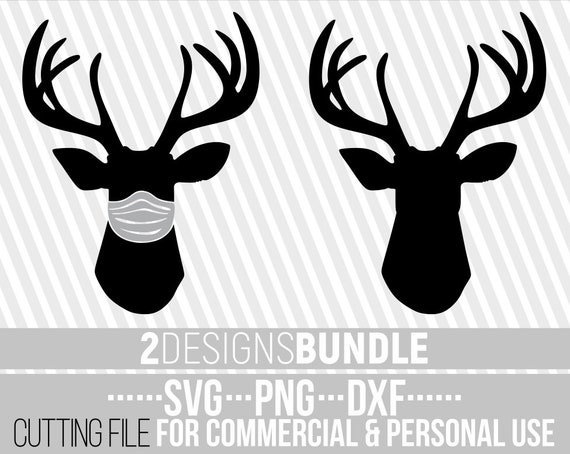 Download 2x Christmas Deer In Mask Bundle Svg Face Mask Svg Hunting Svg Antlers Svg Cuttable Files File For Cricut Silhouette Instant Download