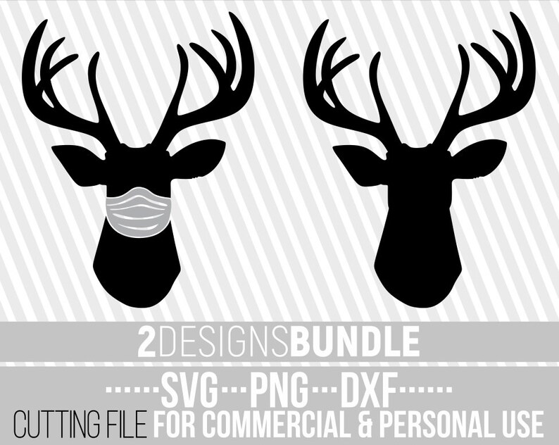 Download 2x Christmas Deer in Mask Bundle svg Face Mask svg Hunting ...
