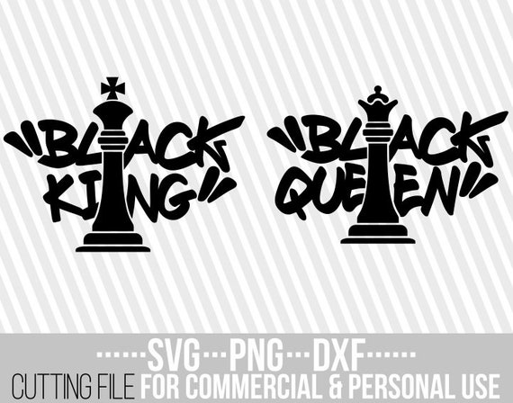 2x Black King And Black Queen Svg Chess Piece Svg African Etsy