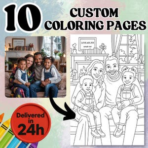 10 Benutzerdefinierte Malseiten vom Foto, Bundle benutzerdefinierte Skizze Malseite, benutzerdefinierte Kinder Aktivität Seite, Foto Malseite, digitaler Download