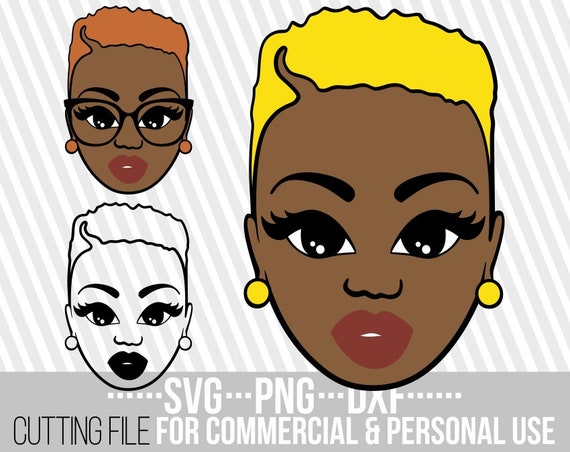 Download Beauty Black Woman Svg Short Hair Svg Glasses Svg Blonde Etsy