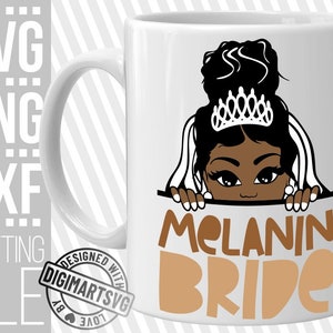 Melanin Braut svg, Hochzeit svg, Peeking Girl, Messy Bun, Schwarze Frau svg, Hochzeit, Vektor, Plotterdatei, Silhouette, Sofort download