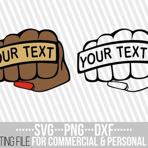 Punch with Your Text svg, Hand, Power svg, Faust svg, Mann, Finger, Melanin, Schwarze Frau Svg, Datei für Cricut, Silhouette, Sofortiger Download