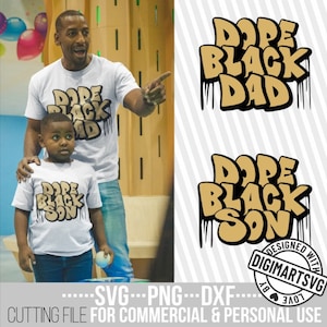 Dope Black Dad svg, Dope Black Son svg, Passende Shirt-Designs, King svg, Vatertags svg, Black King svg, Datei für Cricut, sofort download
