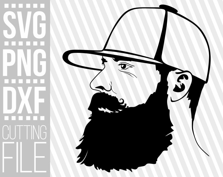 Download Beard Man with cap svg, Hipster svg, Father's day svg, Beard Life, File for Cricut, Vector ...