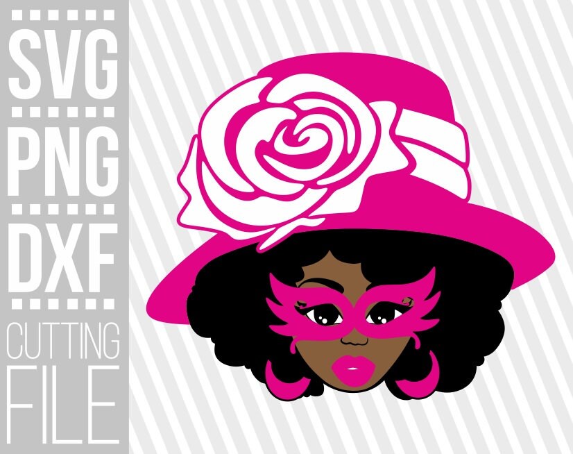 Download Black Woman with Hat svg, Melanin, Mardi Gras svg, Fashion ...