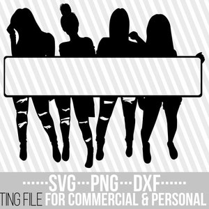 4 Sexy Black Woman Group svg, Afro Girl SVG, American Woman, áfrica, arquivos vetoriais cortáveis, clipart, camiseta, caneca, silhueta cameo jpg png