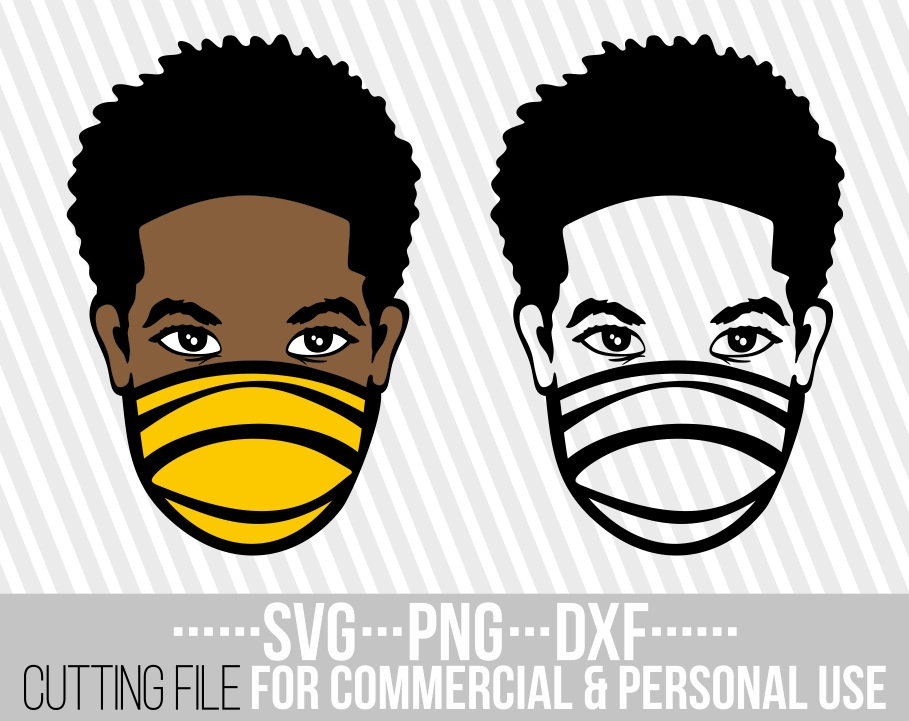 Download Afro Boy In Mask Svg African Svg Black Boy Svg Melanin Svg Afro Man Svg File For Cricut Silhouette Vector Instant Download Cuttable