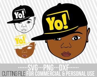 Cute Black Boy svg, Baseball Cap svg, Afro Boy svg, Black Kids svg, Melanin svg, Afro svg, File for Cricut, Instant download, Cuttable