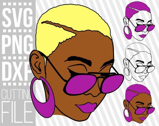 Download Black Woman With Glasses Svg Blonde Hair Svg Layered Svg Short Hair Svg File For Cricut Vector Silhouette Instant Download Cuttable