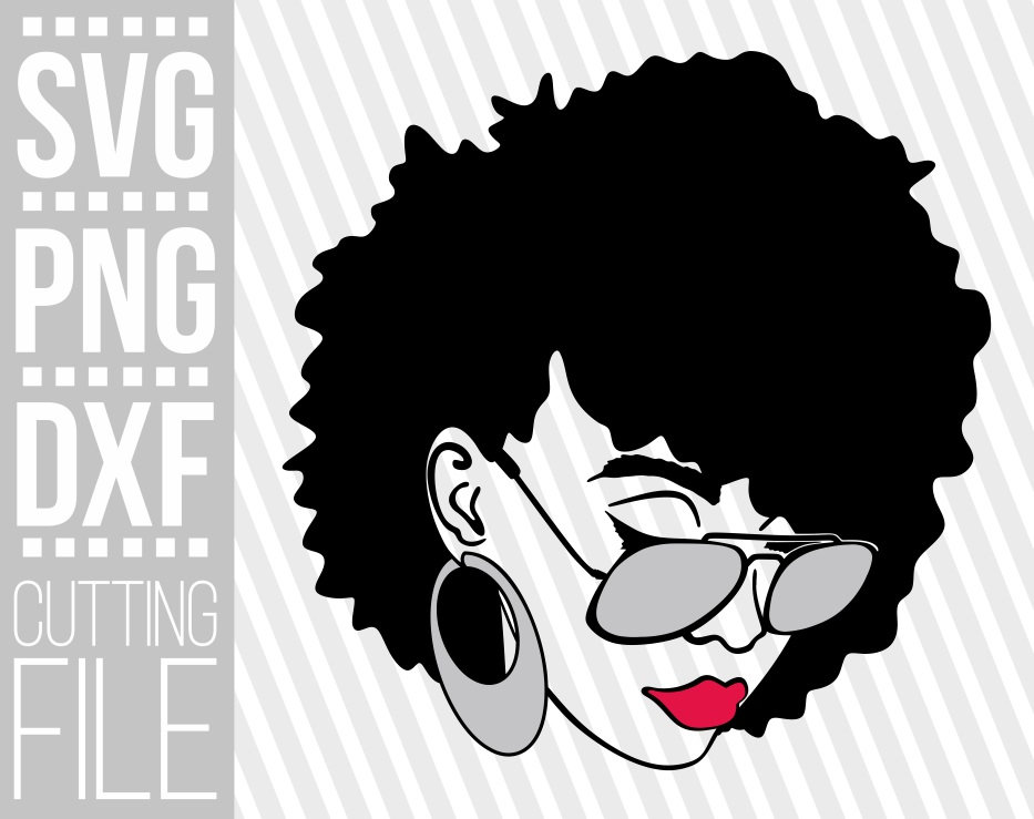 Download Black Woman With Glasses Svg Afro Woman Svg Natural Hair Svg Melanin Svg African American File For Cricut Instant Download Cuttable