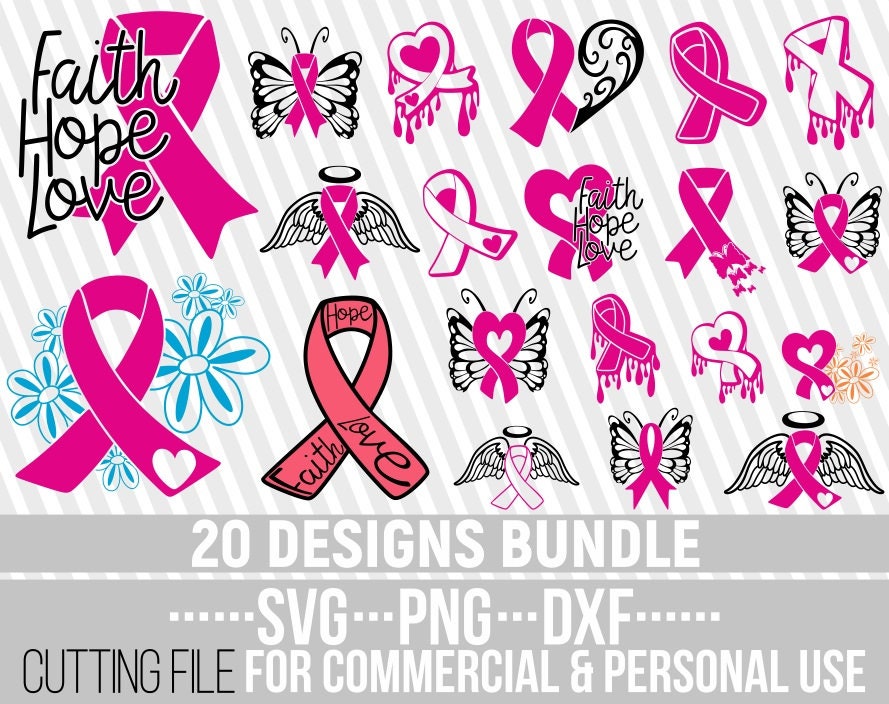 Download 20x Angel Wings Bundle Svg Breast Cancer Pink Ribbon Svg Swirly Butterfly Svg Cut Files File For Cricut Silhouette Instant Download