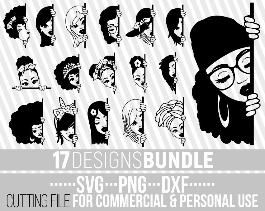 Png Black Woman Svg Jpg Afro Woman Instant Download Digital Svg African American Svg Dxf Eps Peekaboo Queen Silhouette Clip Art Art Collectibles Okumkomfoods Com