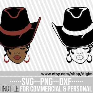 Cowboy Girl svg, Western svg, Afro Woman svg, Texas Girl svg, Melanin svg, Black History svg, File for Cricut, Instant download, Cuttable