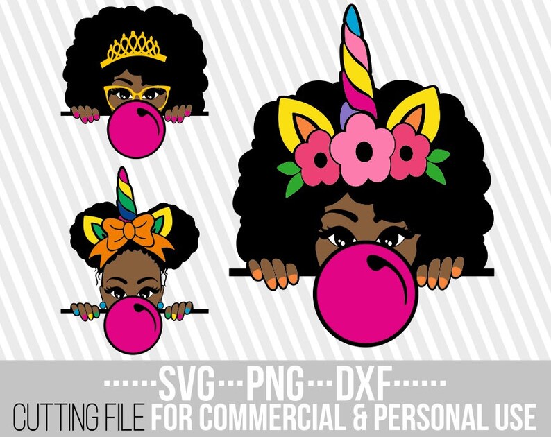 Download 3x Peeking Afro Girl bundle svg Melanin poppin svg Black ...