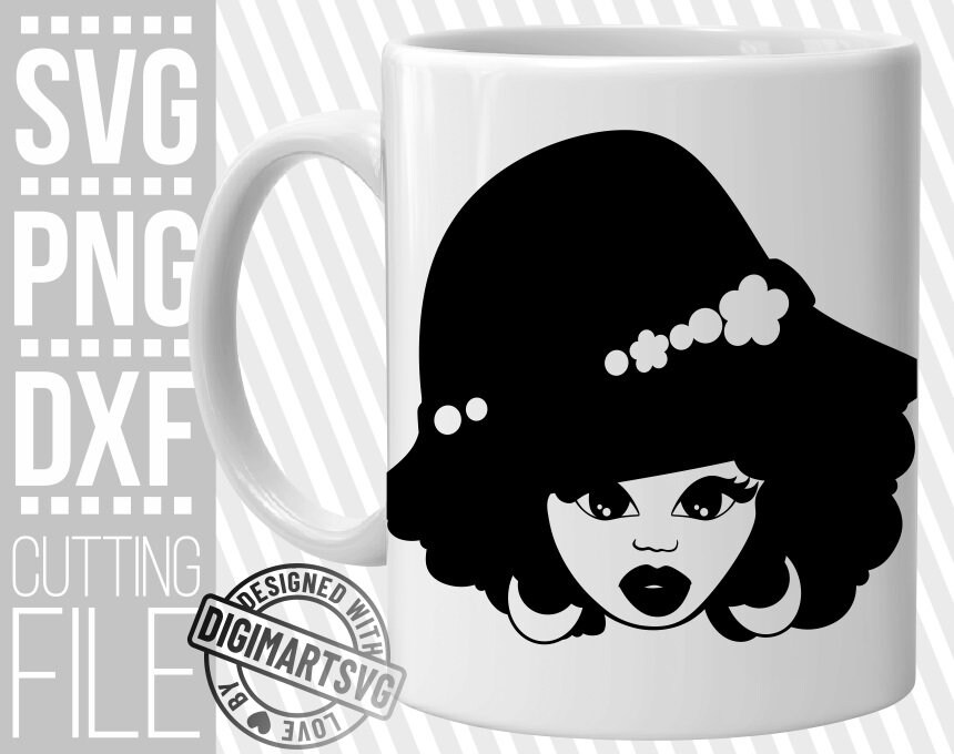 Download Elegant Black Woman svg, Hat svg, Melanin, Afro Girl svg ...