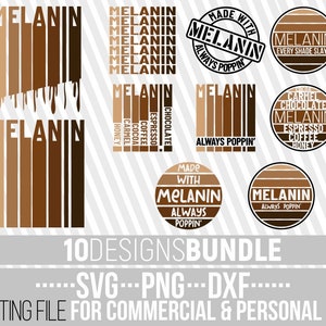10 x melanine ontwerpen bundel svg, afro svg, zwarte vrouw svg, Black Girl Magic, African American, bestand voor Cricut, silhouet, instant download
