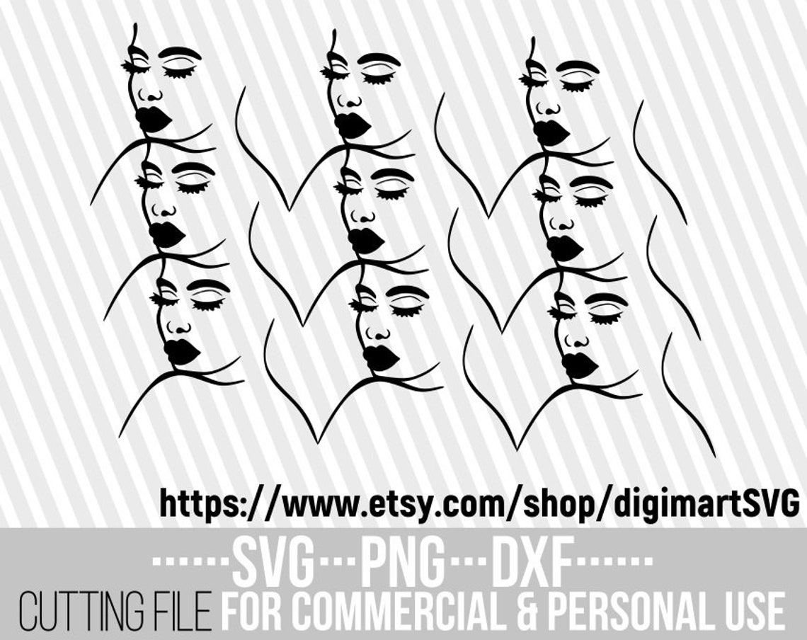 Abstract Face Svg Line Drawing Svg Melanin Svg Afro Girl Etsy