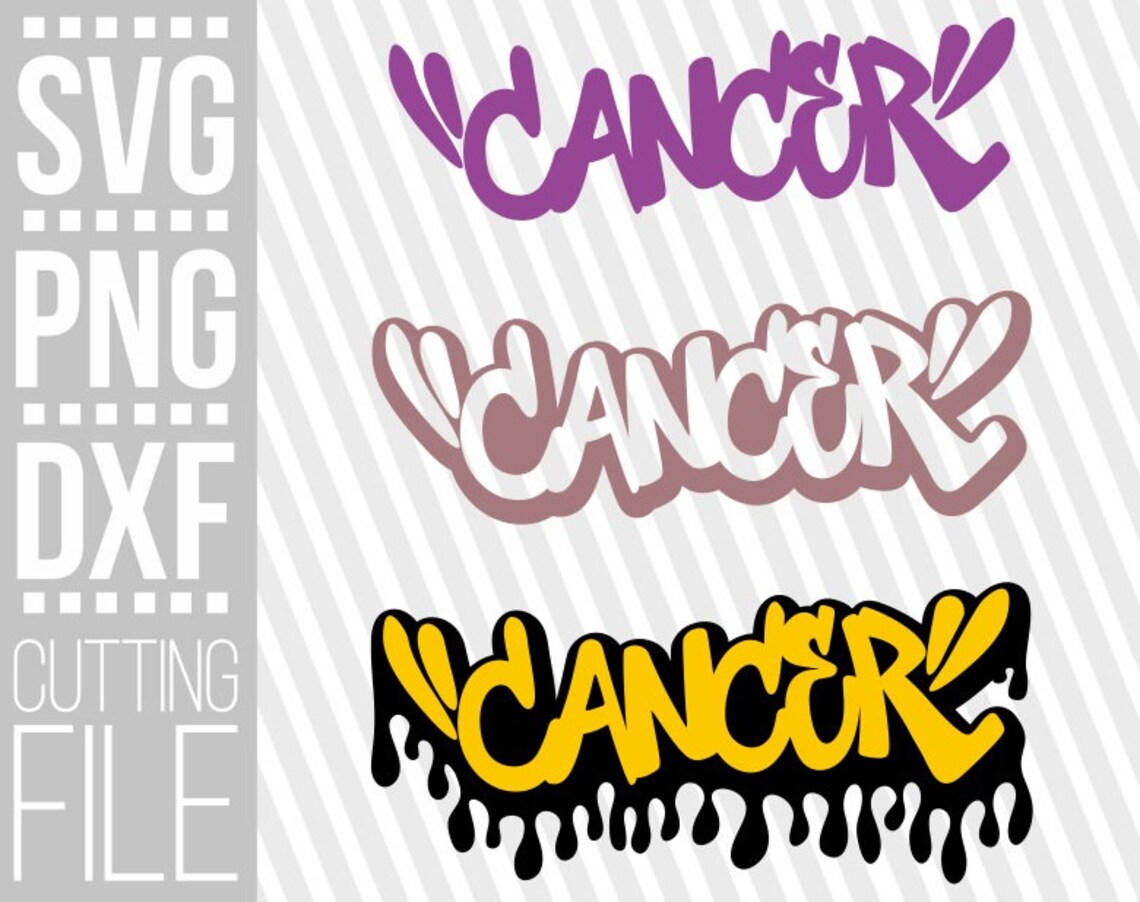3x Cancer Graffiti Svg Zodiac Sign Svg Horoscope Svg Etsy