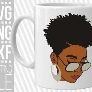 Black Woman with glasses svg, Afro woman svg, Layered svg, Afro Bun Hair svg,File for Cricut, Vector, Silhouette , Instant download,Cuttable