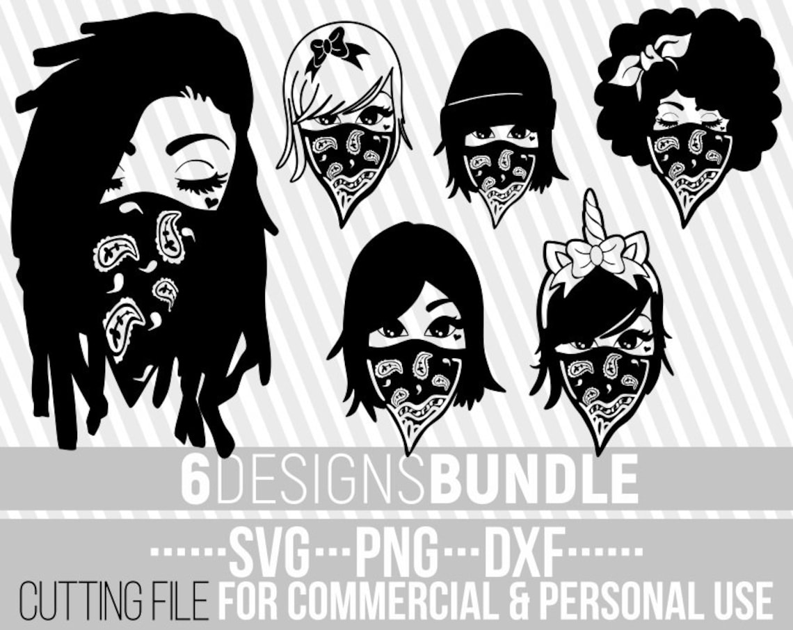 6x Beauty Black Woman With Bandana Bundle Svg Black Girl Etsy