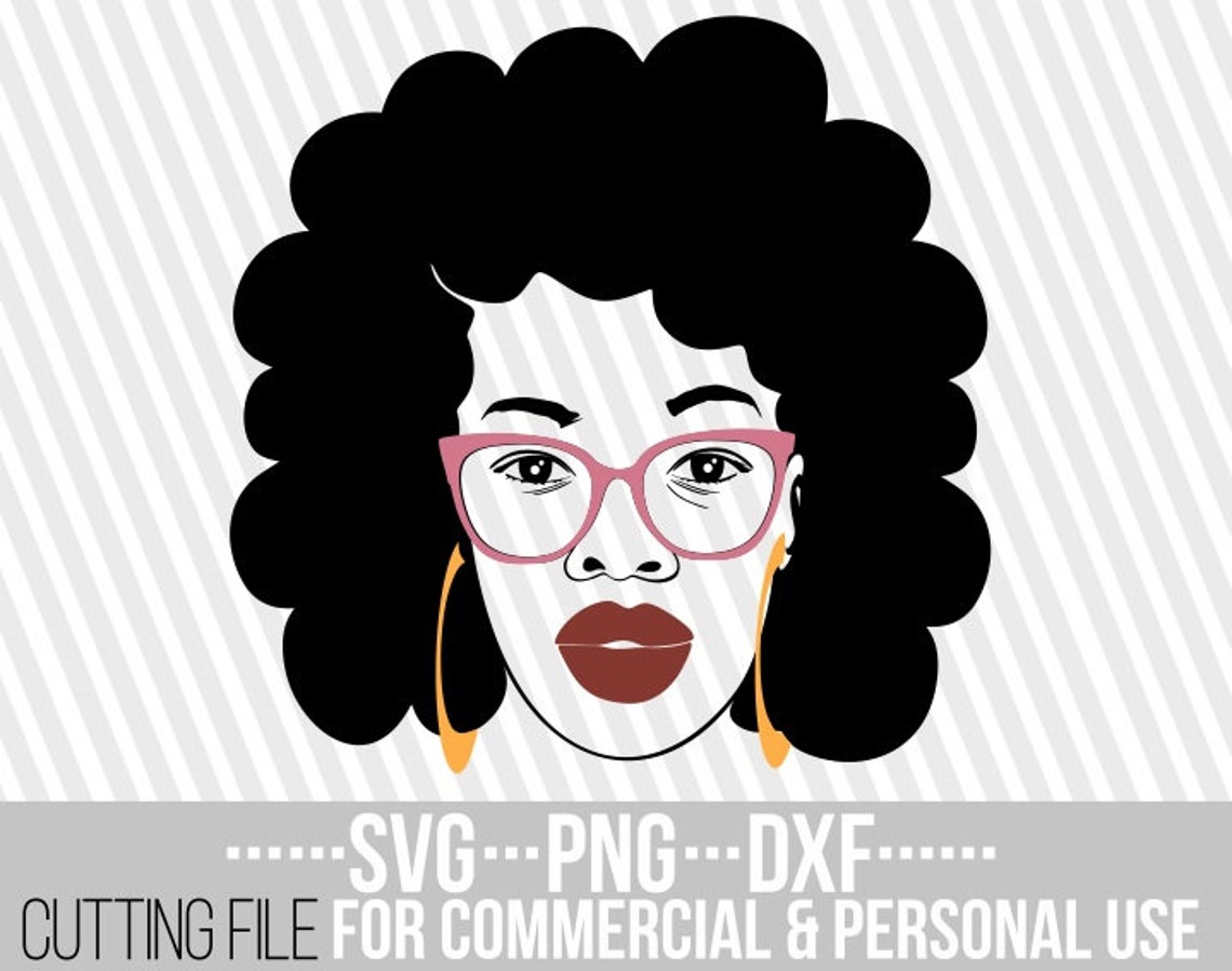 Beauty Black Woman with glasses svg Africa Afro woman svg Etsy