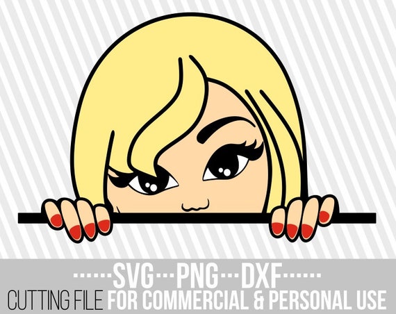 Download Peeking girl svg Layered svg blonde hair girl svg Cuttable ...