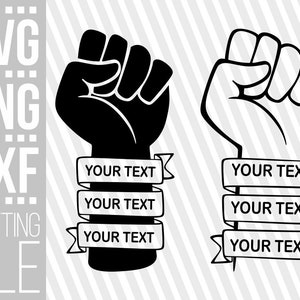 Power Fist svg, Dein Text svg, Hand svg, Punch svg, Melanin svg, Black Man, Nägel, Monogramm, Datei für Cricut, Silhouette, Sofortiger Download
