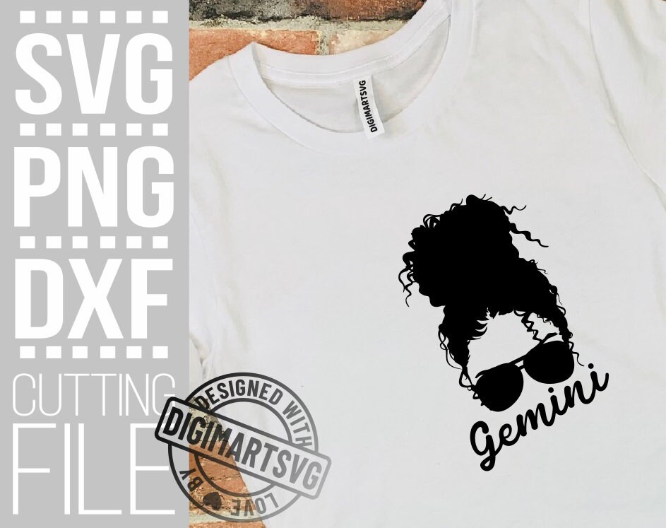 Download Gemini Zodiac Sign Svg Horoscope Svg Black Girl Magic Messy Bun Svg Glasses Svg Cut Files File For Cricut Silhouette Instant Download