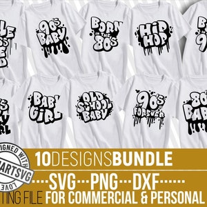 10x Graffiti svg Bundle, 90s svg, Hip-Hop svg, Birthday, Dripping, Black History, Blessed, Old School svg, File for Cricut, Instant download